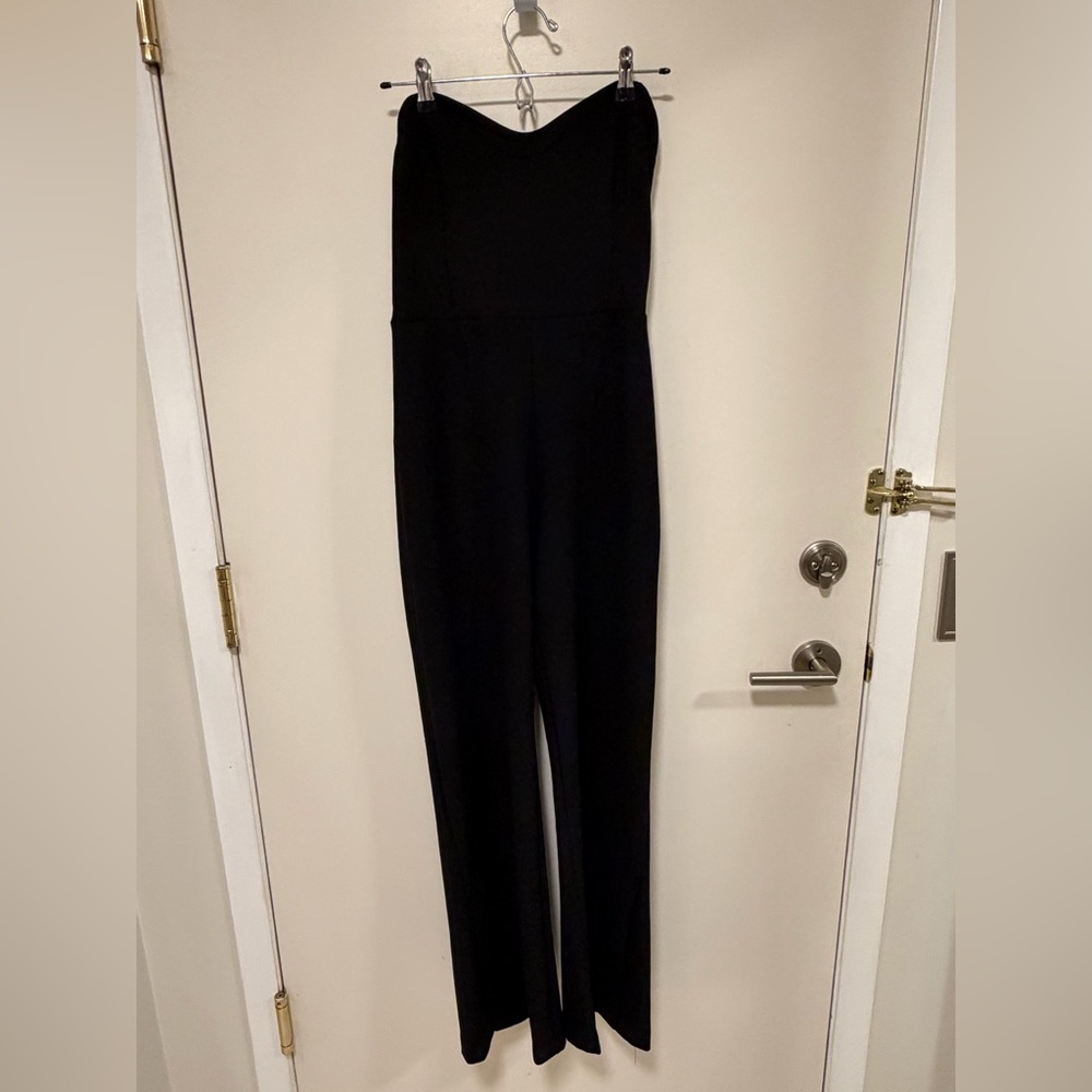 Abercrombie & Fitch Black Elegant and Strapless Wide Leg Jumpsuit - Picture 4 of 14